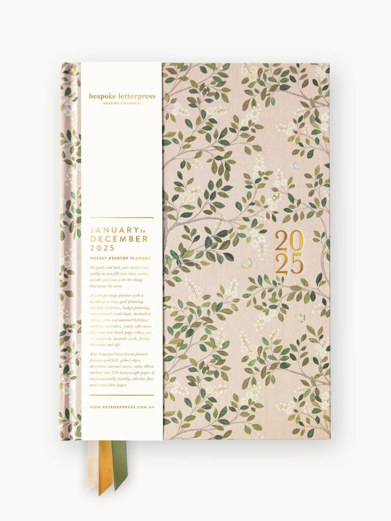 2025 Desktop Linen Bound Planner