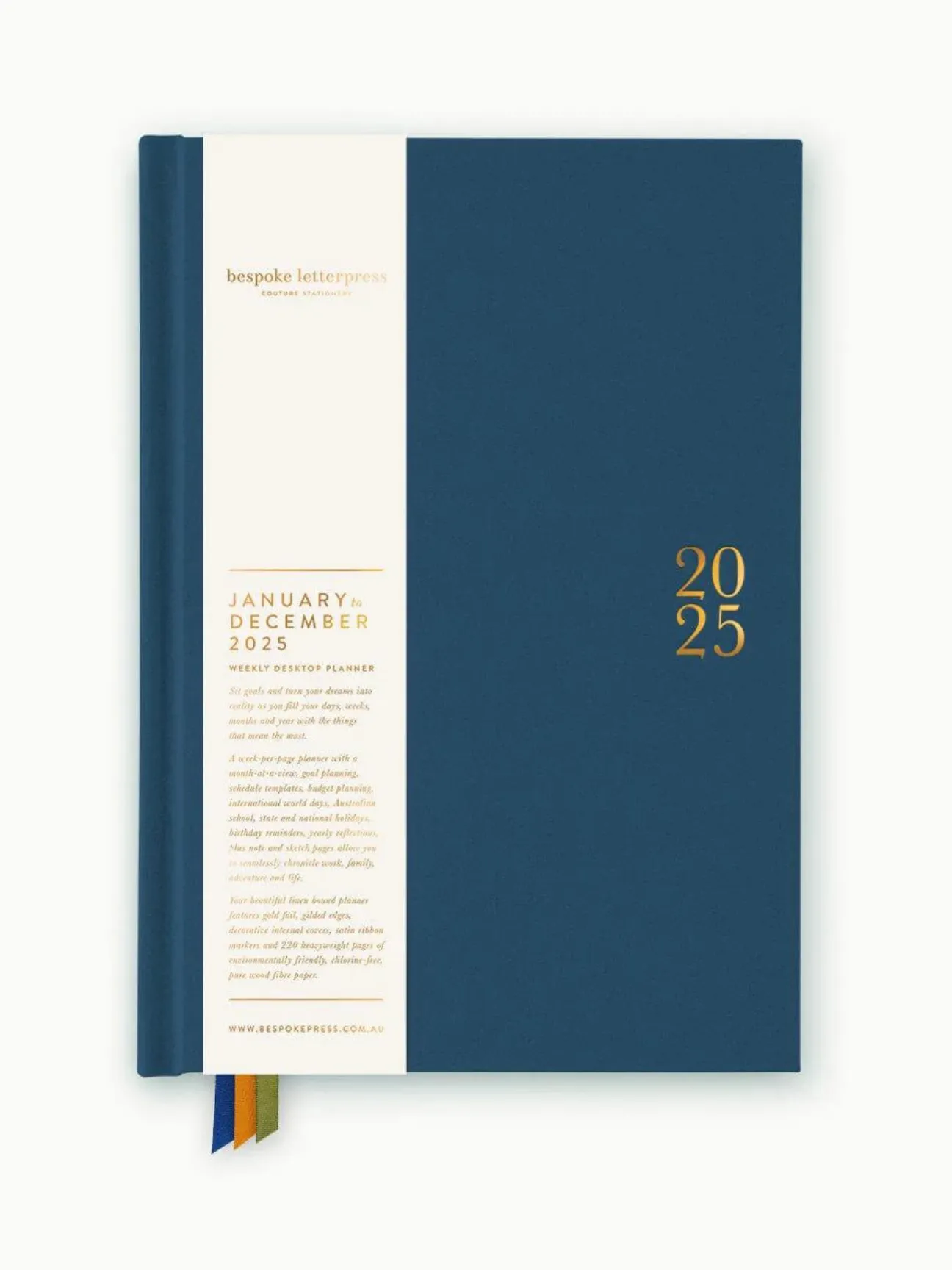 2025 Desktop Linen Bound Planner