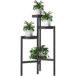 4 Tier Steel Frame Plant Stands Flower Pots Holder-Black