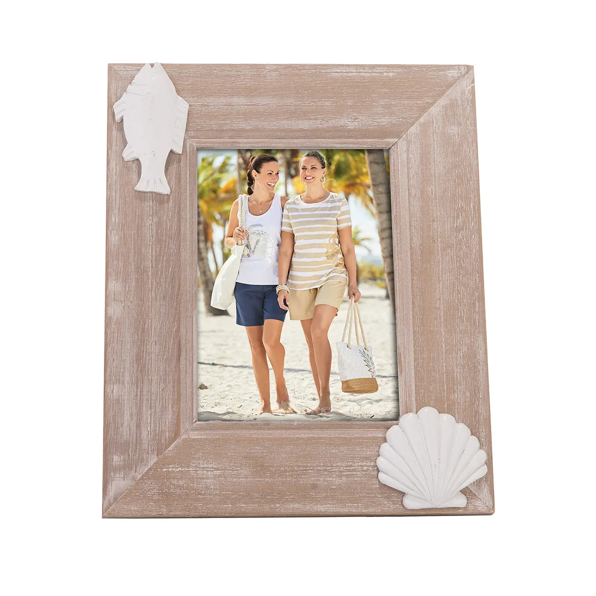 5 in. x 7 in. Wood Fish & Shell Frame