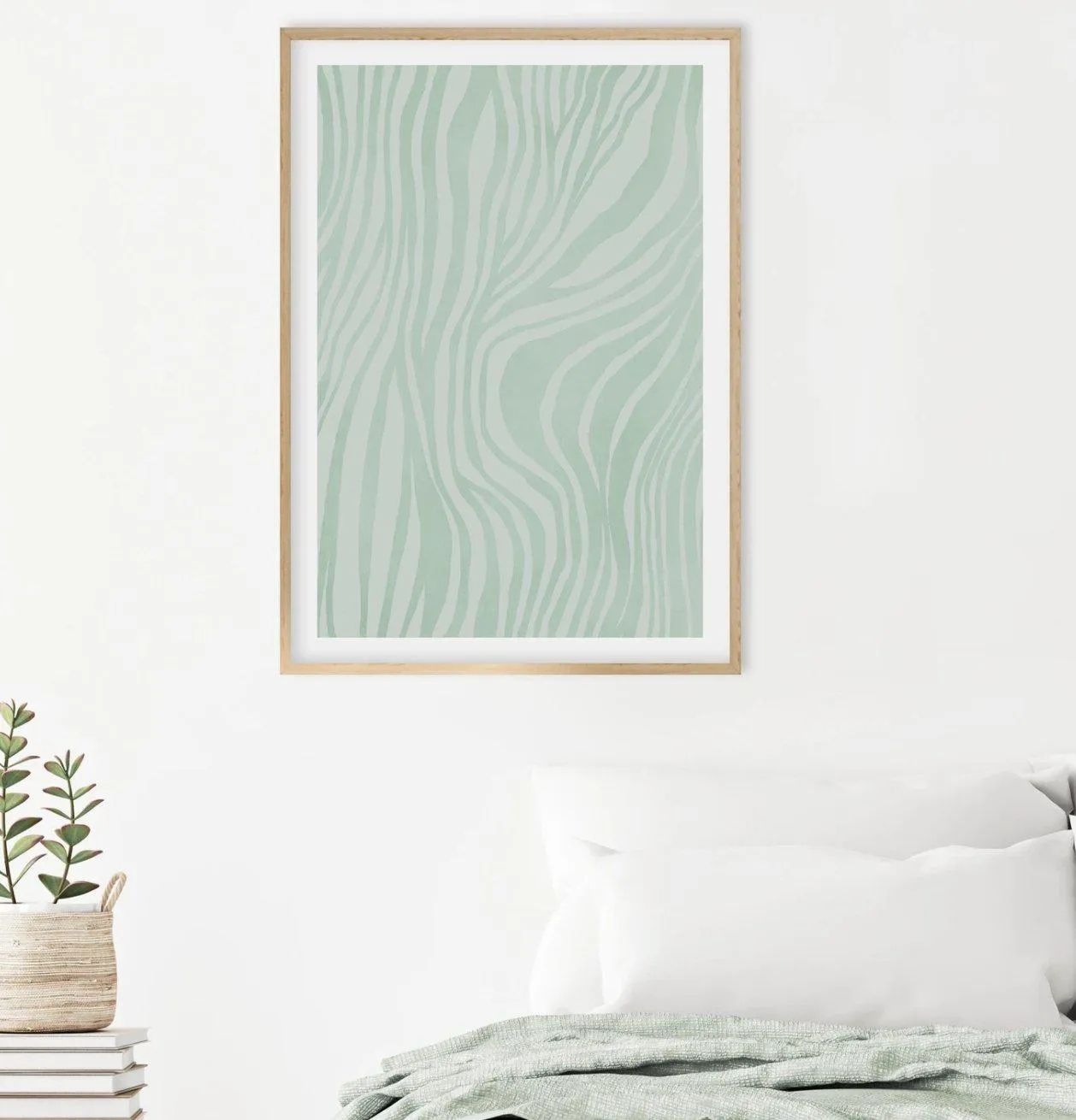 Abstract Green Lines Art Print