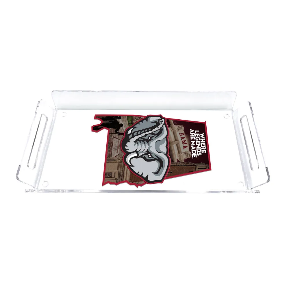 Alabama Crimson Tide - State of Alabama Where Legends Are Made Decorative Serving Tray