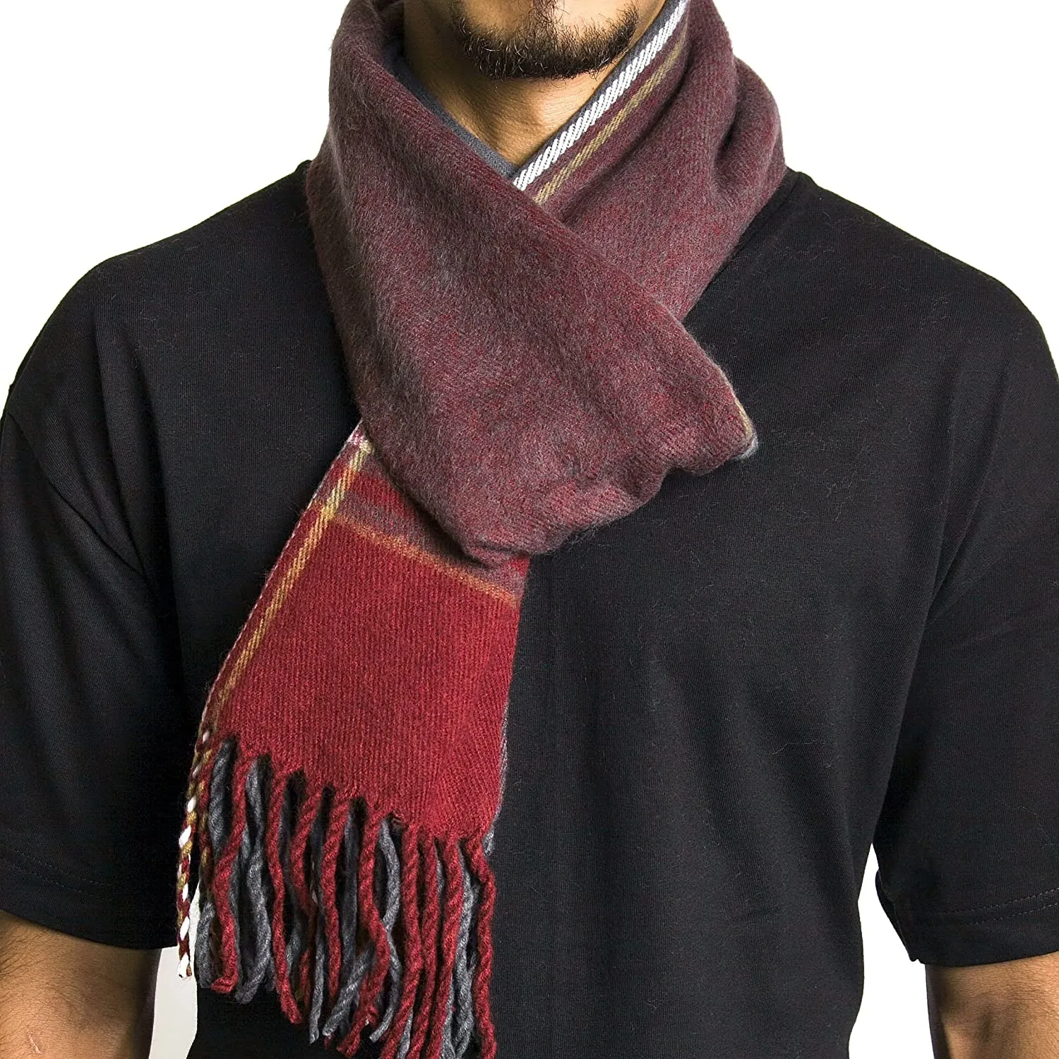 Alpine Swiss Mens Plaid Scarf Soft Winter Scarves Unisex