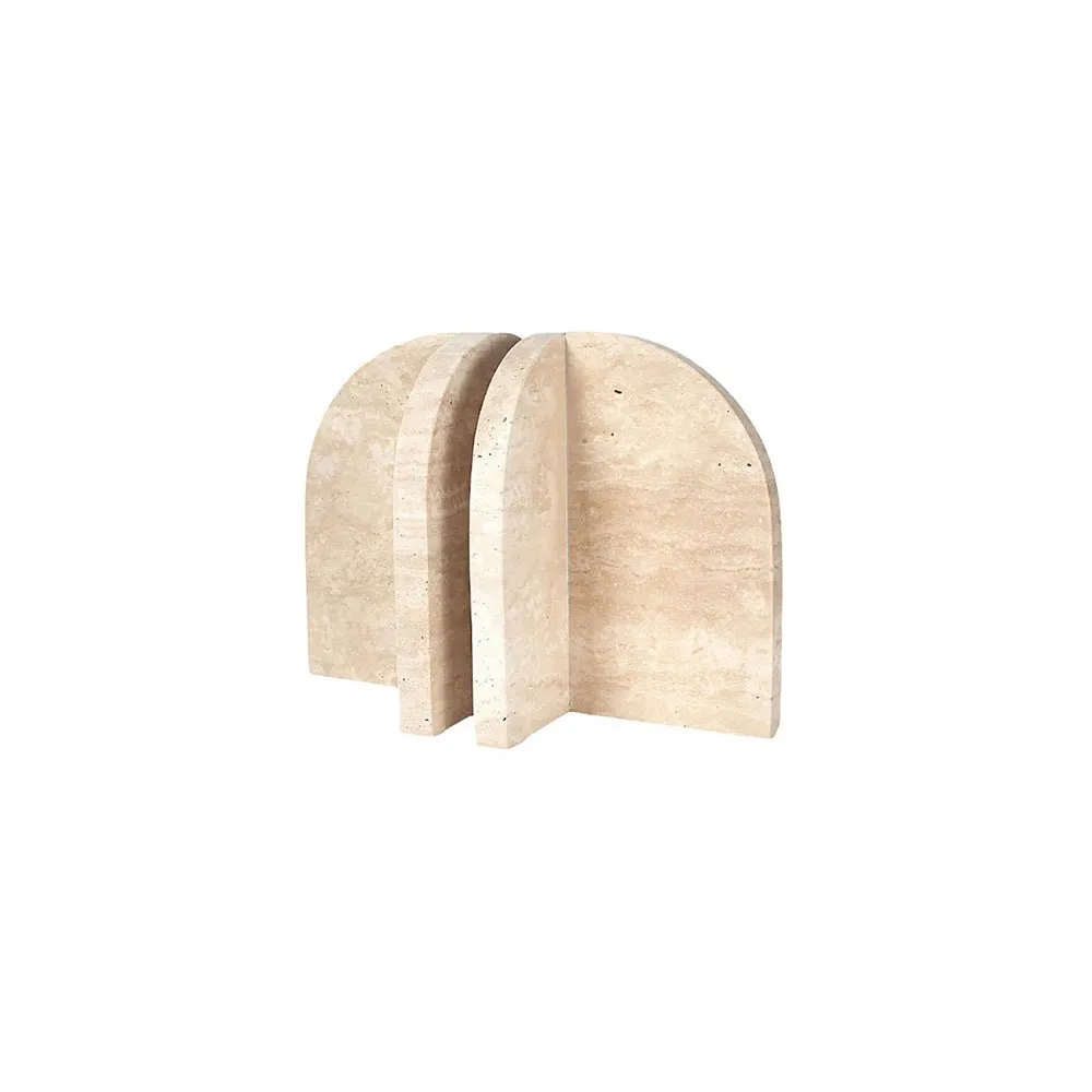 Amalfi Bookends Beige Travertine