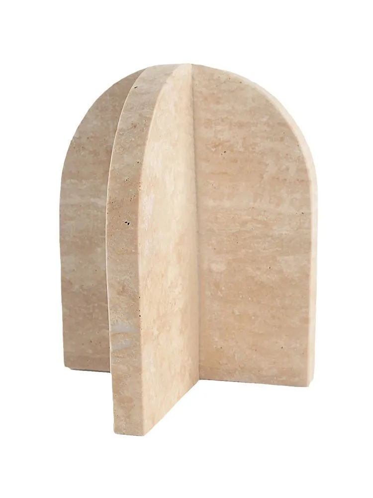 Amalfi Bookends Beige Travertine