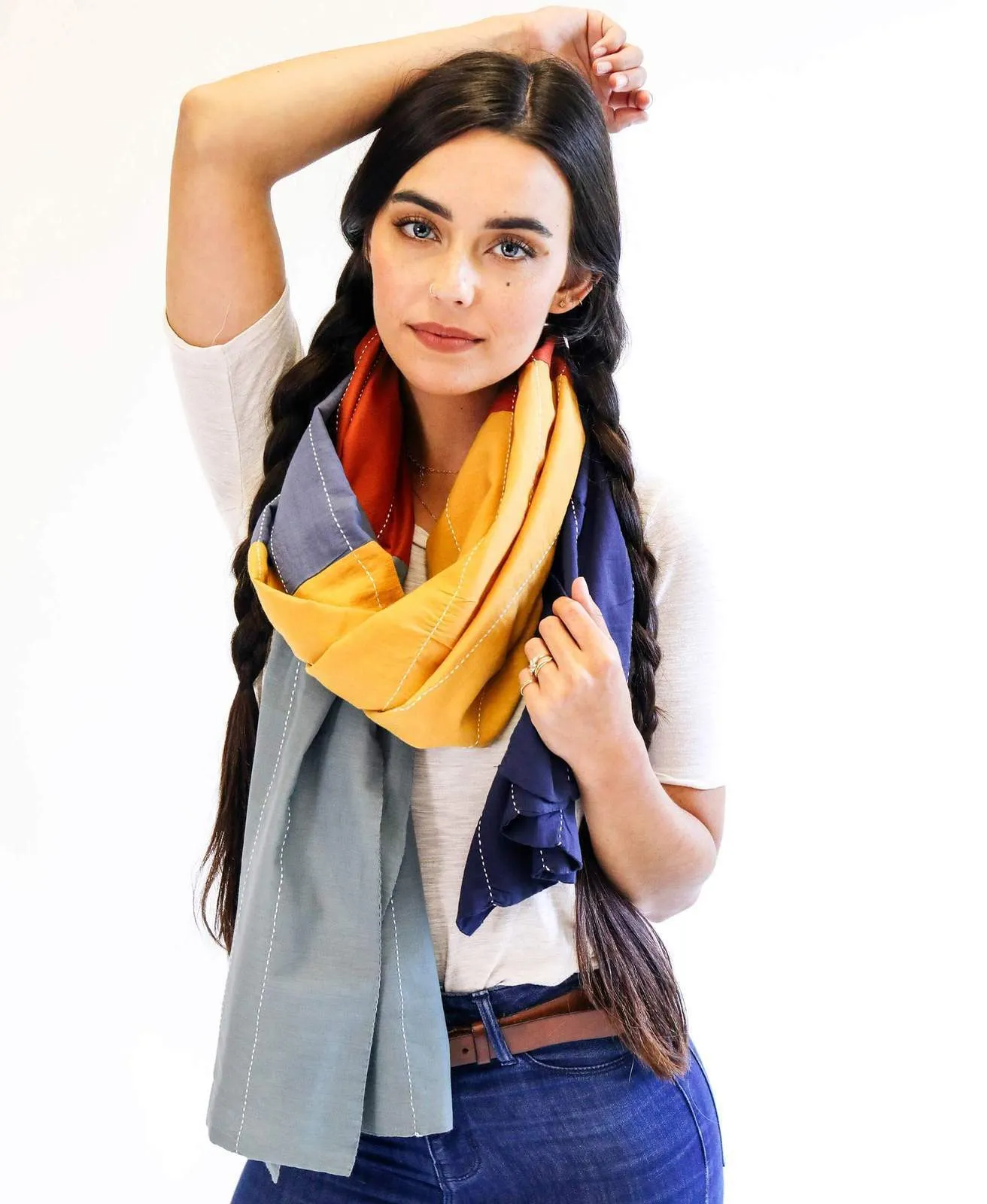 Anchal Scarf: Rainbow Colorblock