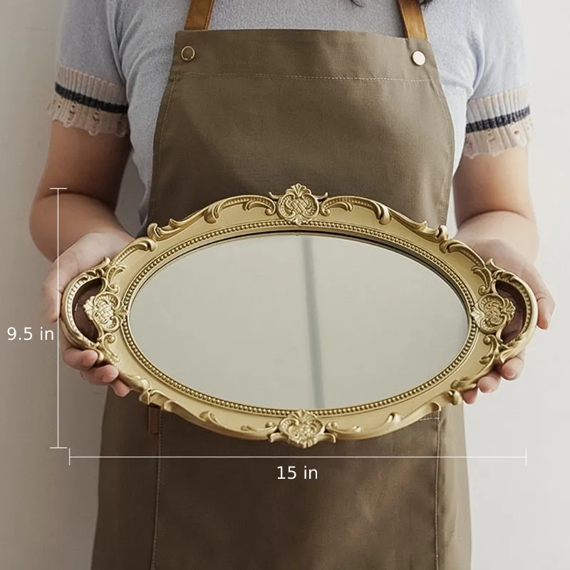 Baroque Vintage Mirror Tray