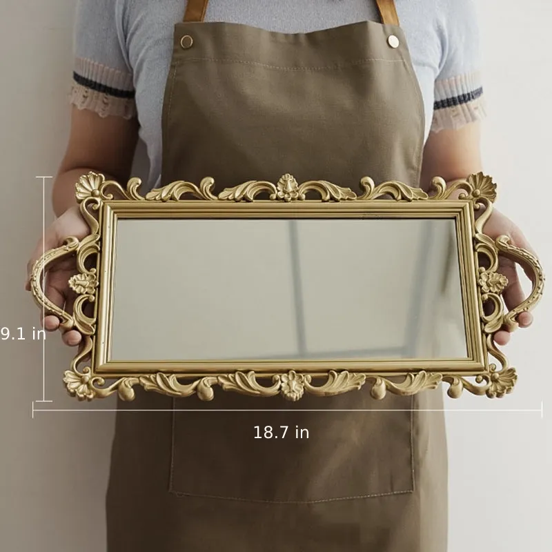 Baroque Vintage Mirror Tray