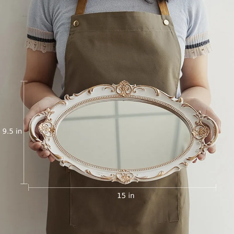 Baroque Vintage Mirror Tray