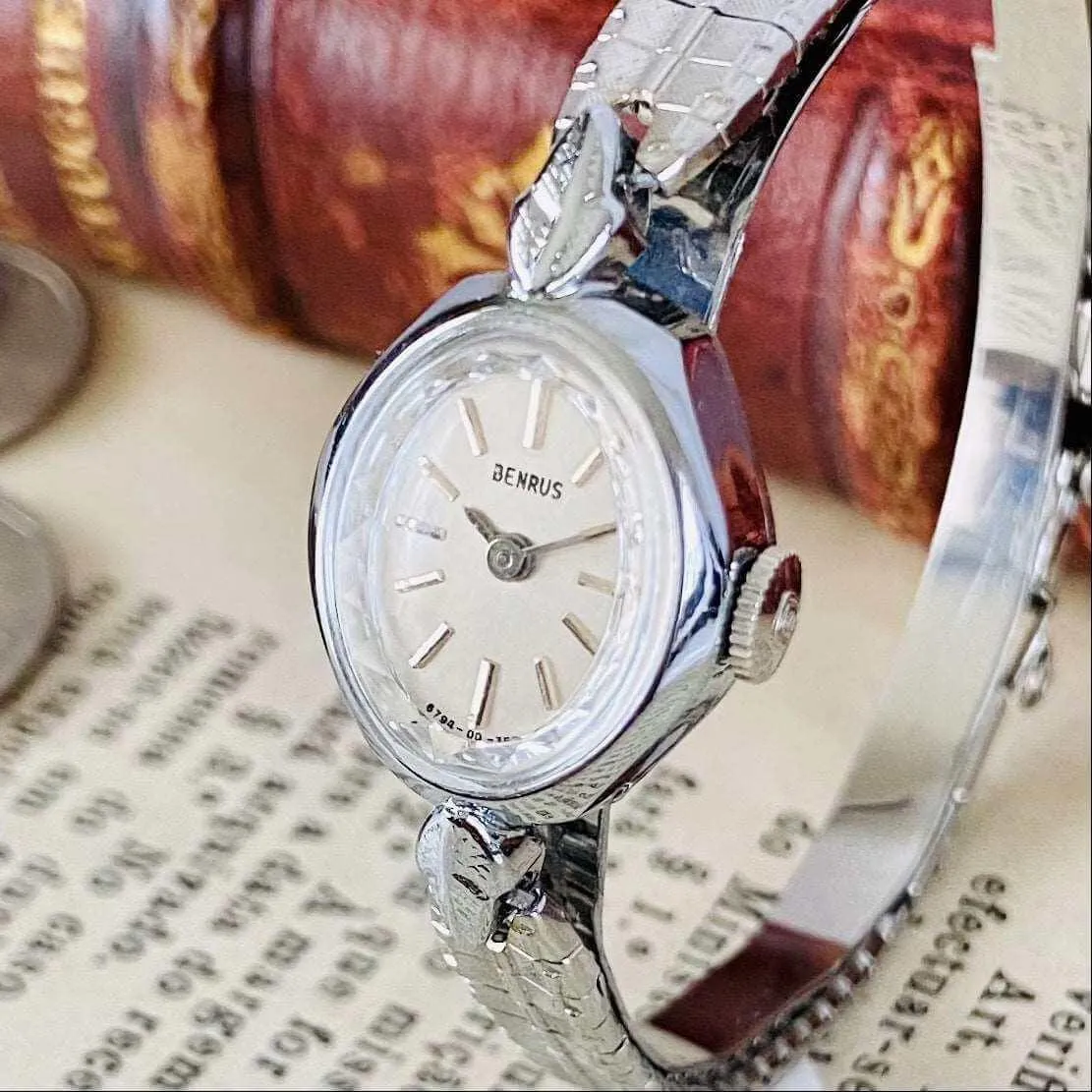 Benrus Wristwatch Manual Wind Ladies Vintage Bracelet