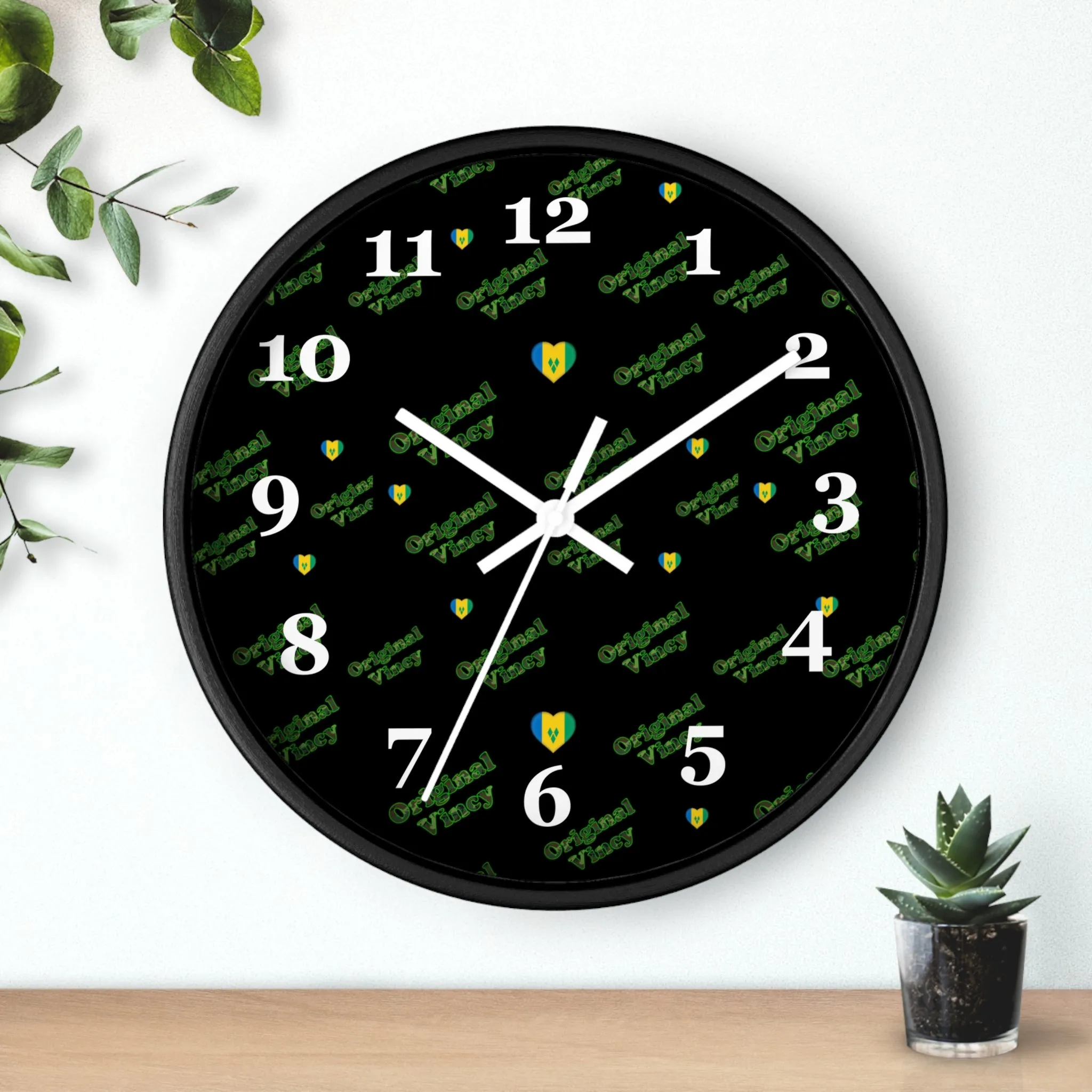 Black Original Vincy St. Vincent and the Grenadines Wall Clock