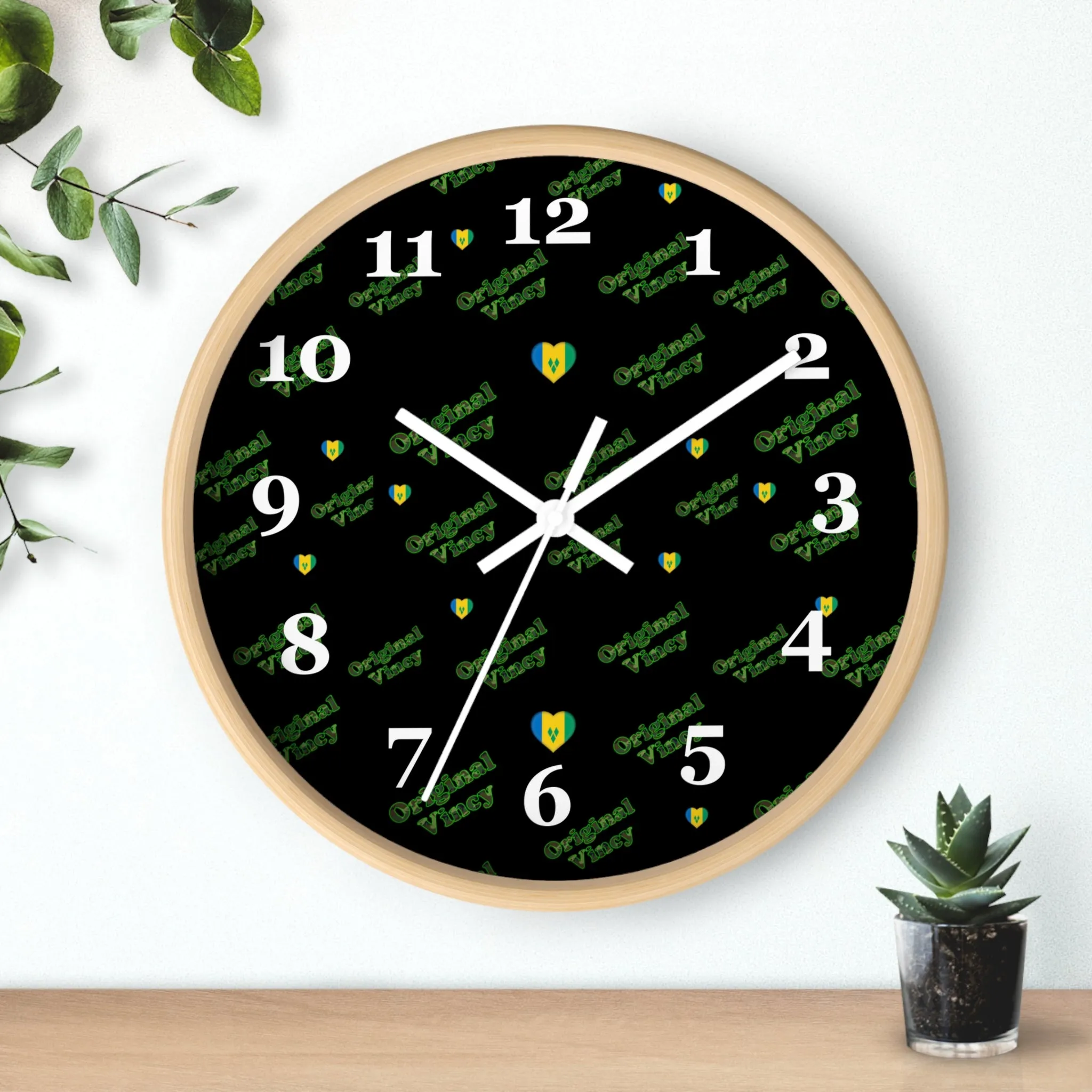 Black Original Vincy St. Vincent and the Grenadines Wall Clock