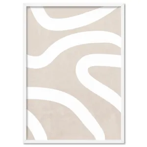 Boho Abstracts | White Lines I - Art Print