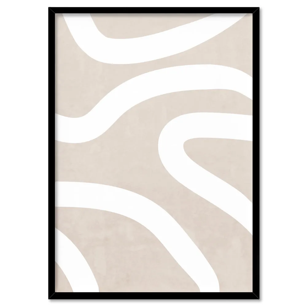 Boho Abstracts | White Lines I - Art Print