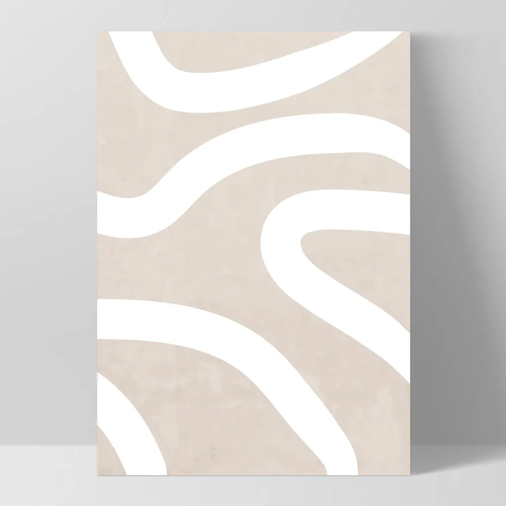 Boho Abstracts | White Lines I - Art Print