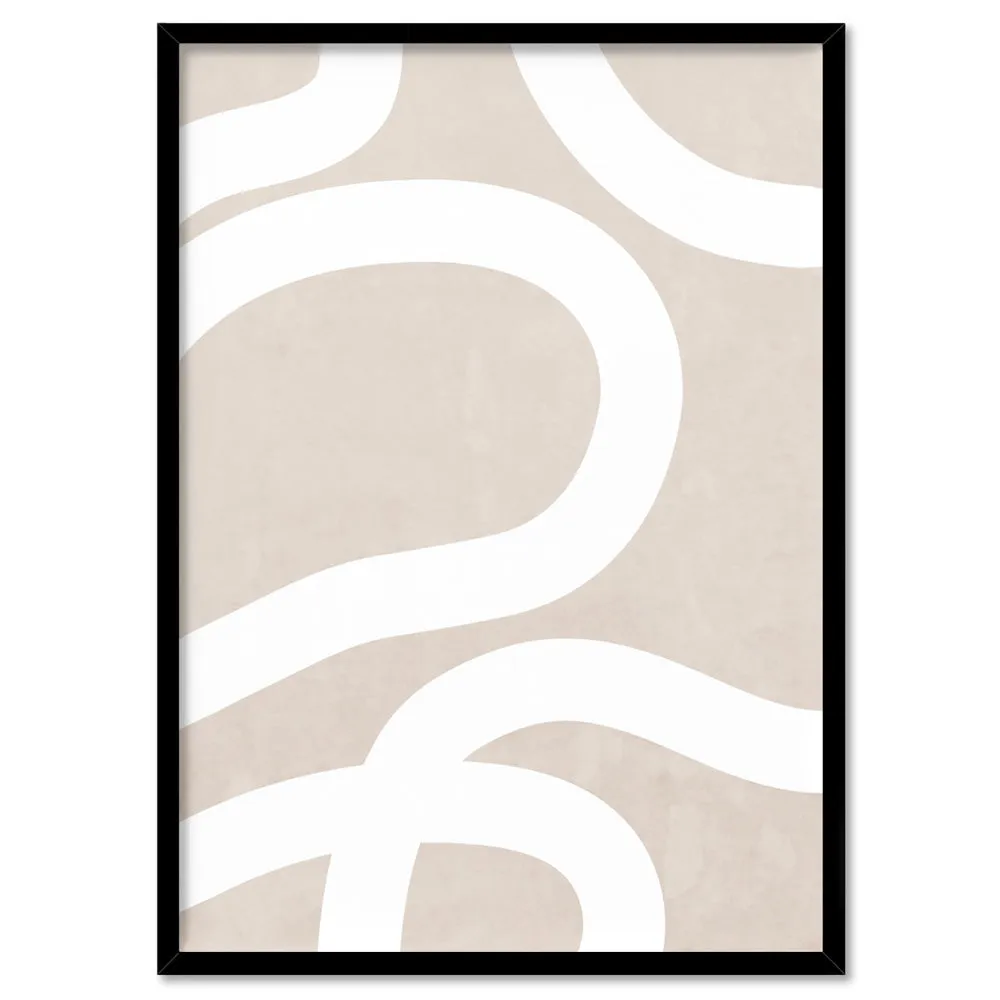 Boho Abstracts | White Lines III - Art Print