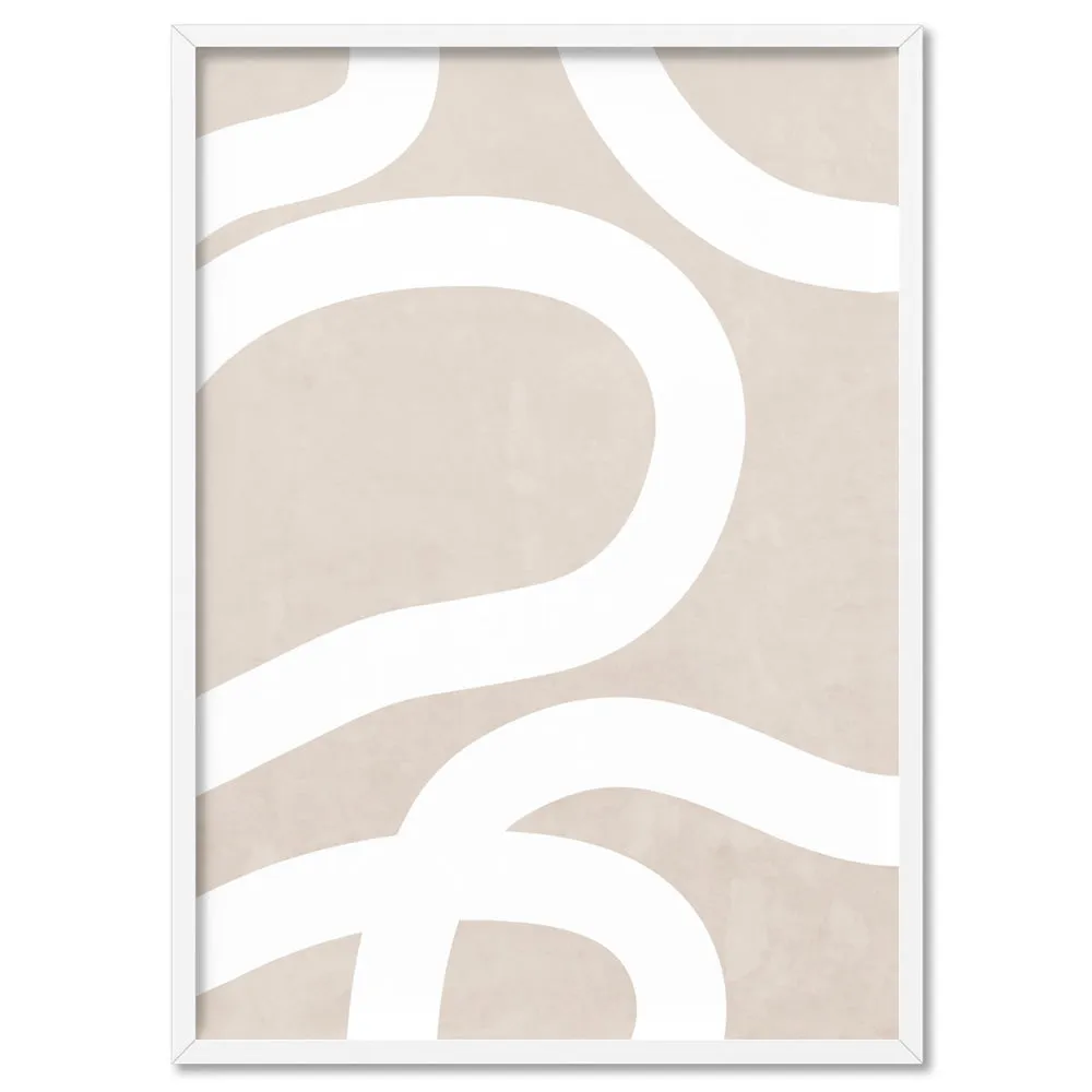 Boho Abstracts | White Lines III - Art Print