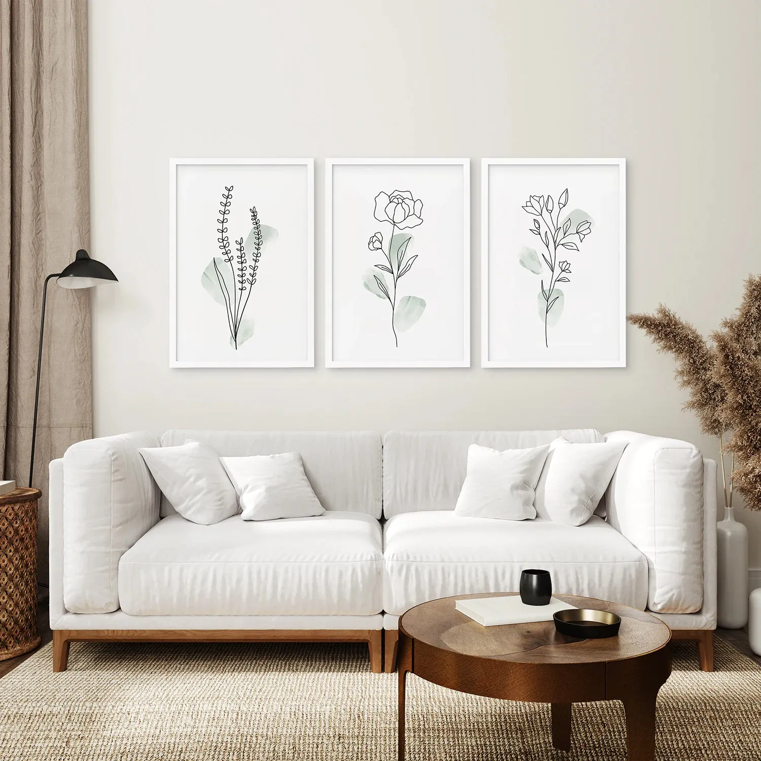 Boho Botanical Art Prints | Set of 3 Green Leaves