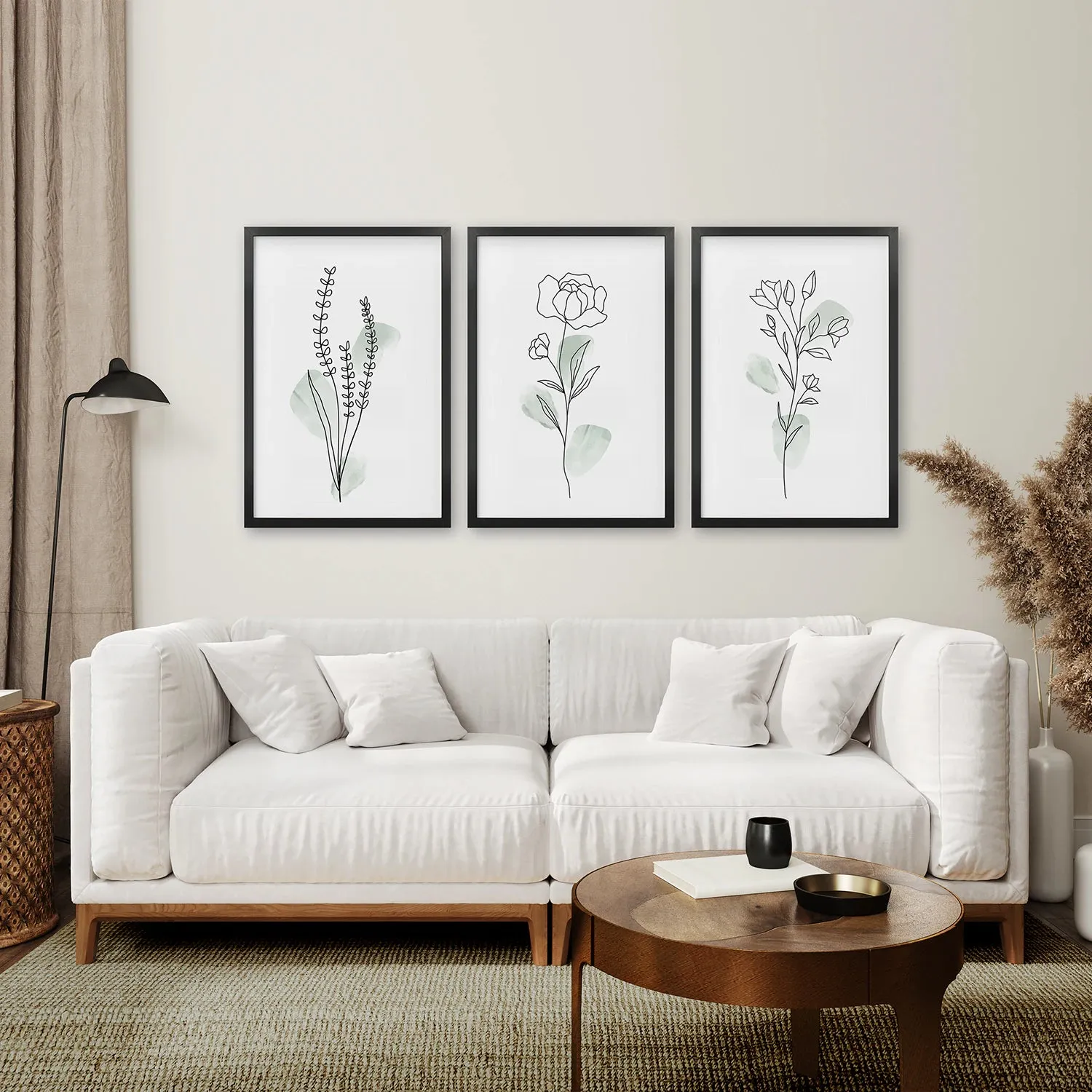 Boho Botanical Art Prints | Set of 3 Green Leaves