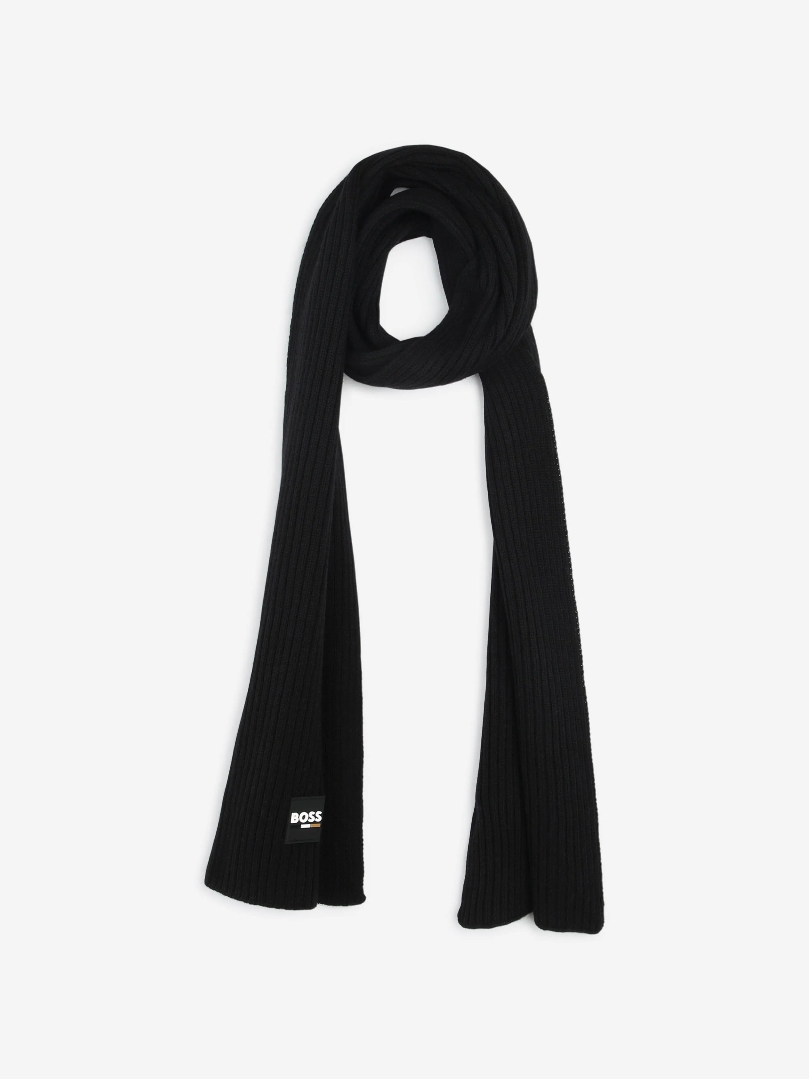 BOSS Boys Logo Scarf in Black