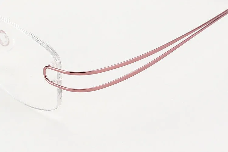 Brightzone Unisex Rimless Square Titanium Eyeglasses 4022