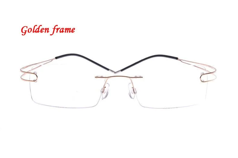 Brightzone Unisex Rimless Square Titanium Eyeglasses 4022