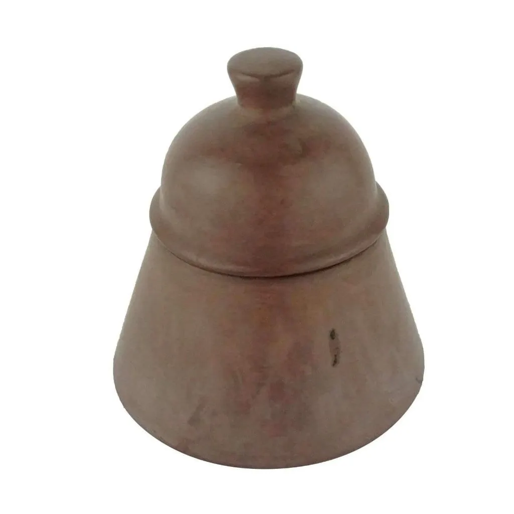 Brown Moroccan Terracotta Tin Pot with Lid Malo