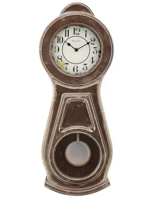 Bulova Guilford French Country Style Rustic Pendulum Wall Clock - Triple Chime