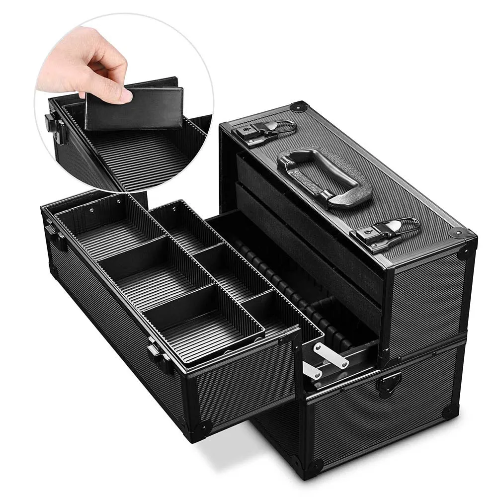 Byootique Black Key-locked Makeup Train Case with Compartment