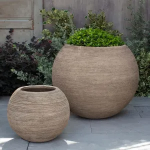 Campania International Allium Planter in Brown Terra Cotta set of 2