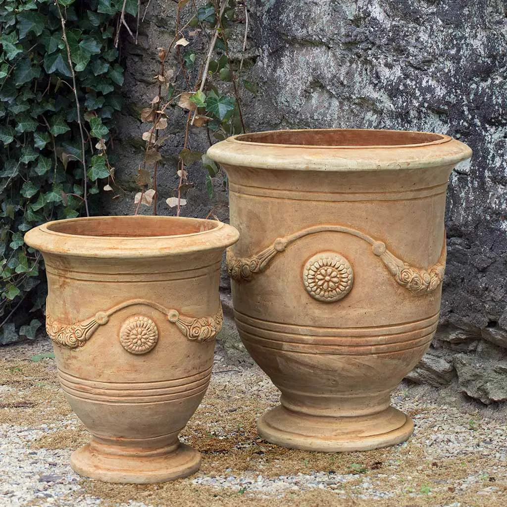 Campania International Anduze Urn in Terra Cotta set of 2