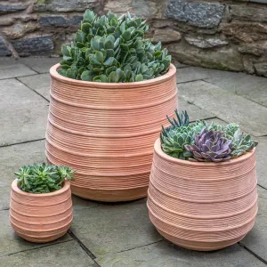 Campania International Madera Planter in Terra Cotta set of 3