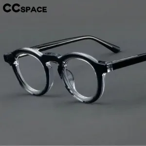 CCspace Unisex Full Rim Round Acetate Eyeglasses 57431