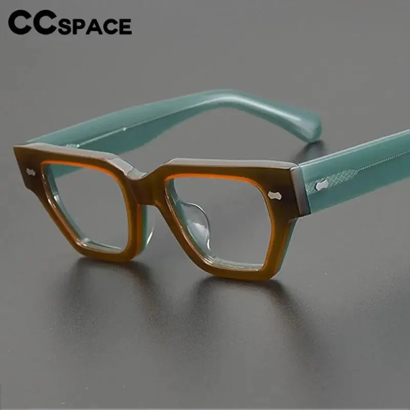 CCspace Unisex Full Rim Square Acetate Eyeglasses 57399