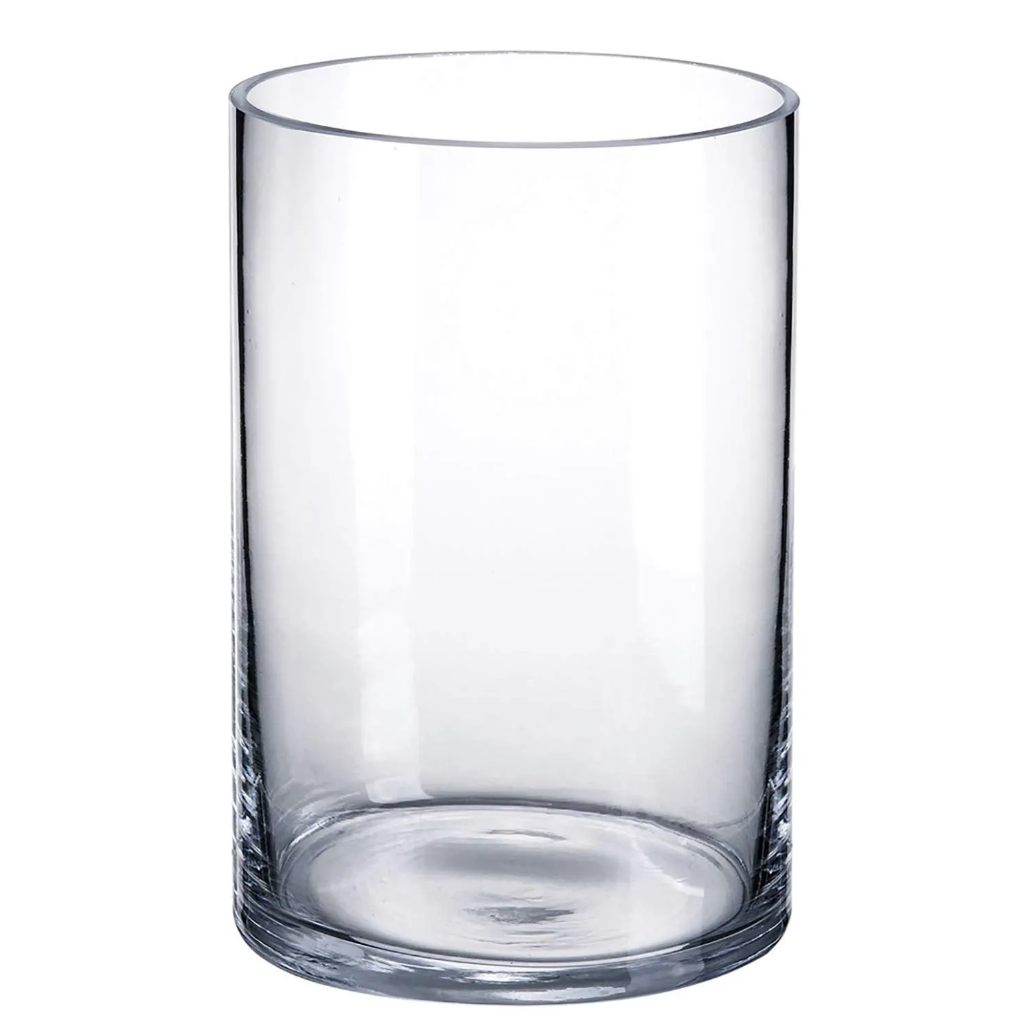 Clovefry Cylindrical Glass Vase for Pillar Candle, Floating Candle or Flower Vase (Cylinder Vase) for Living Room Home Decor, Table Centerpiece,Wall Shelf Decoration (15cm Tall,Clear - Pack of 1)