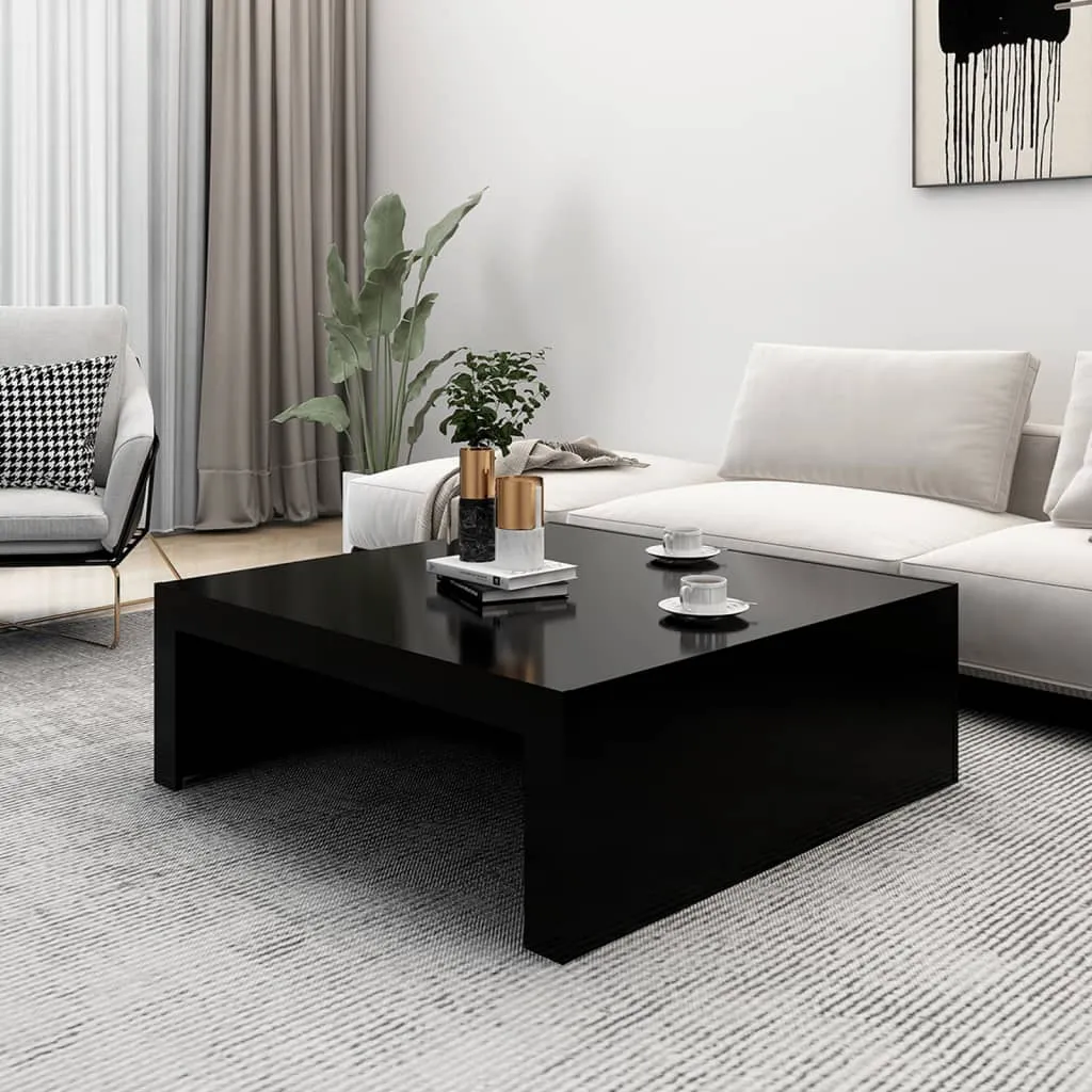 Coffee Table Black 100x100x35 cm Engineered Wood