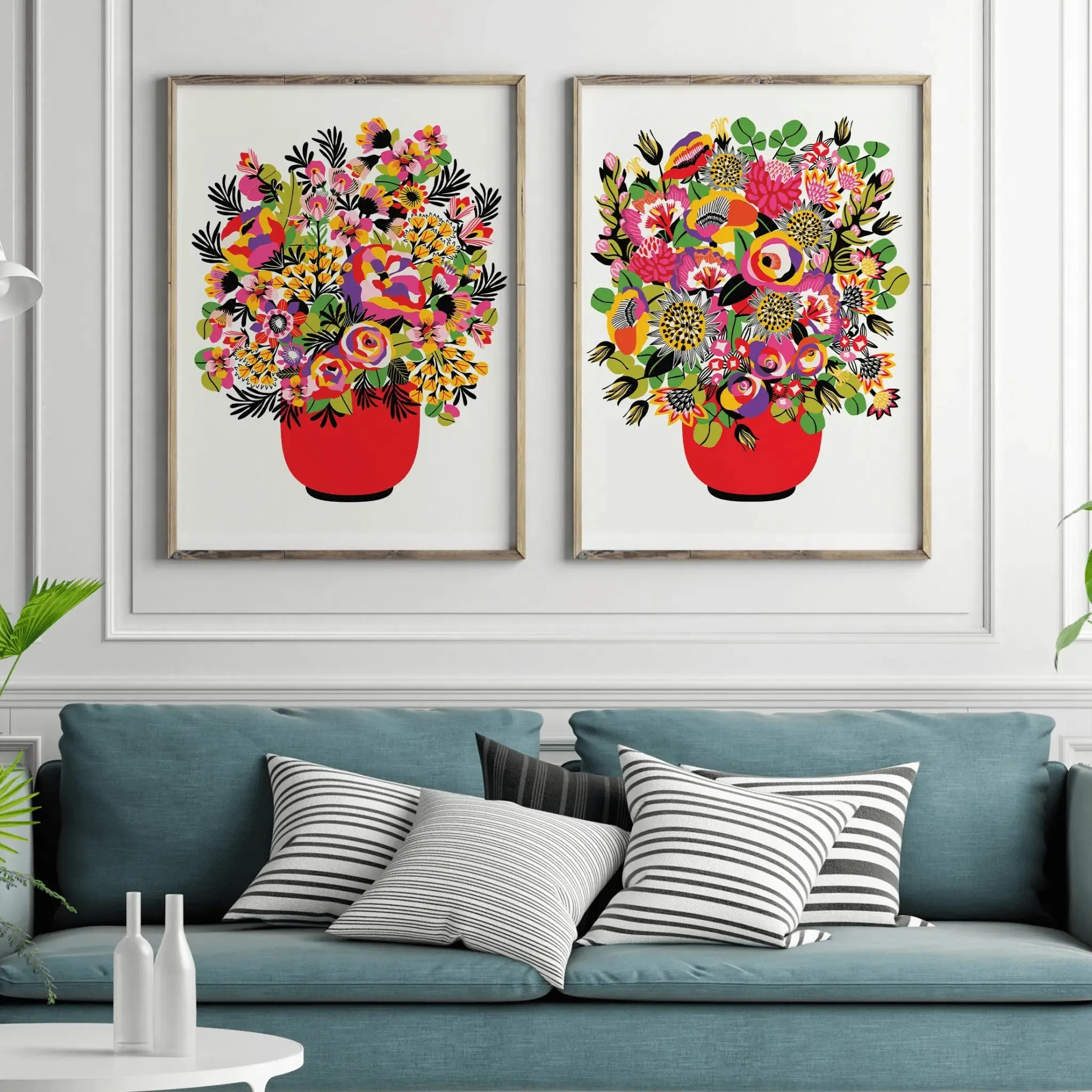 Colour Pop Modern Flower Wall Art Prints