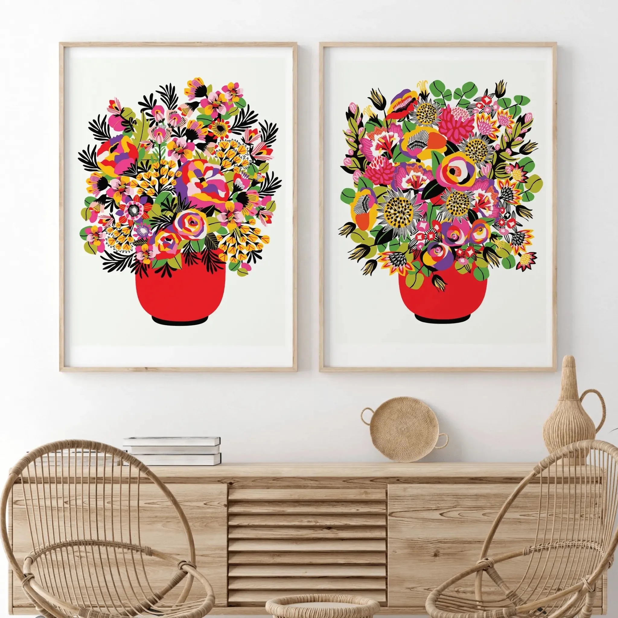 Colour Pop Modern Flower Wall Art Prints