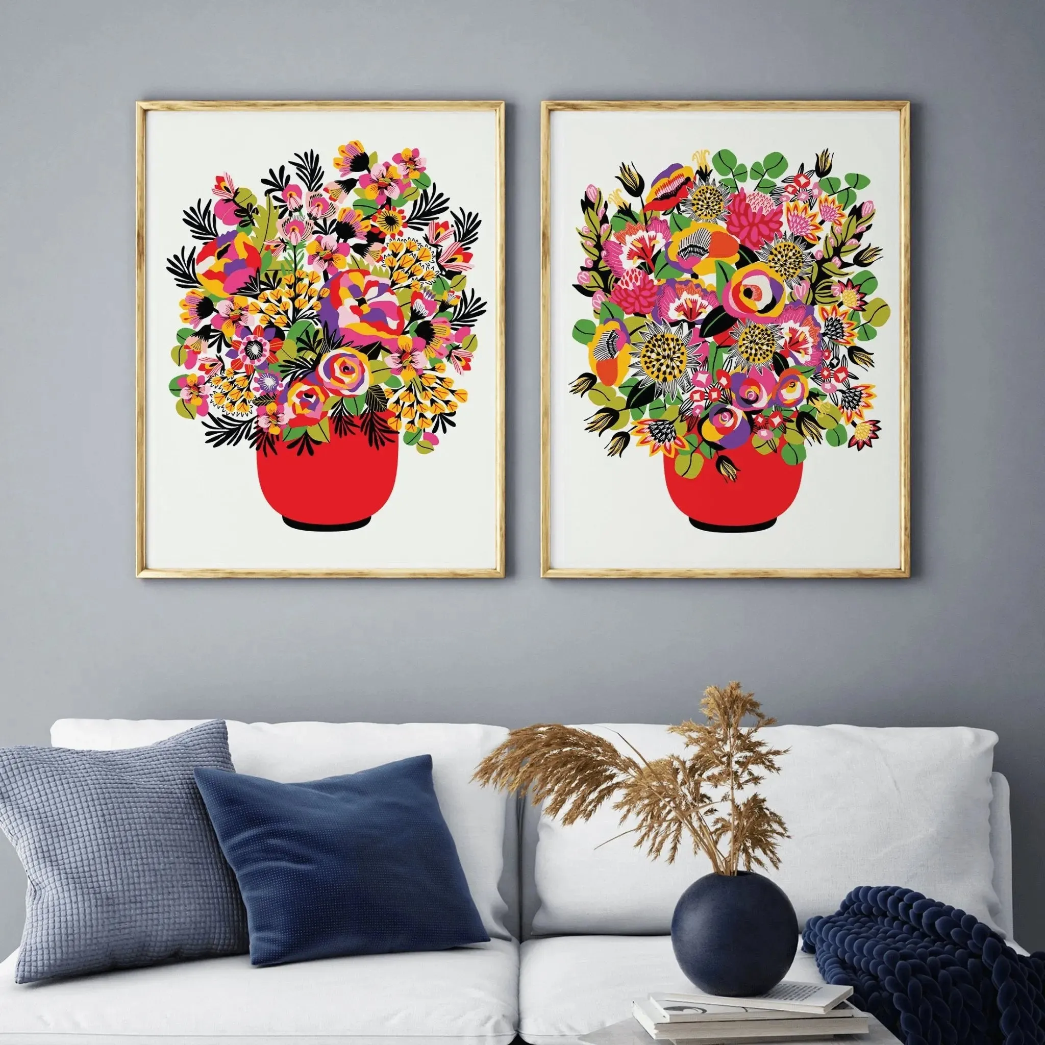 Colour Pop Modern Flower Wall Art Prints