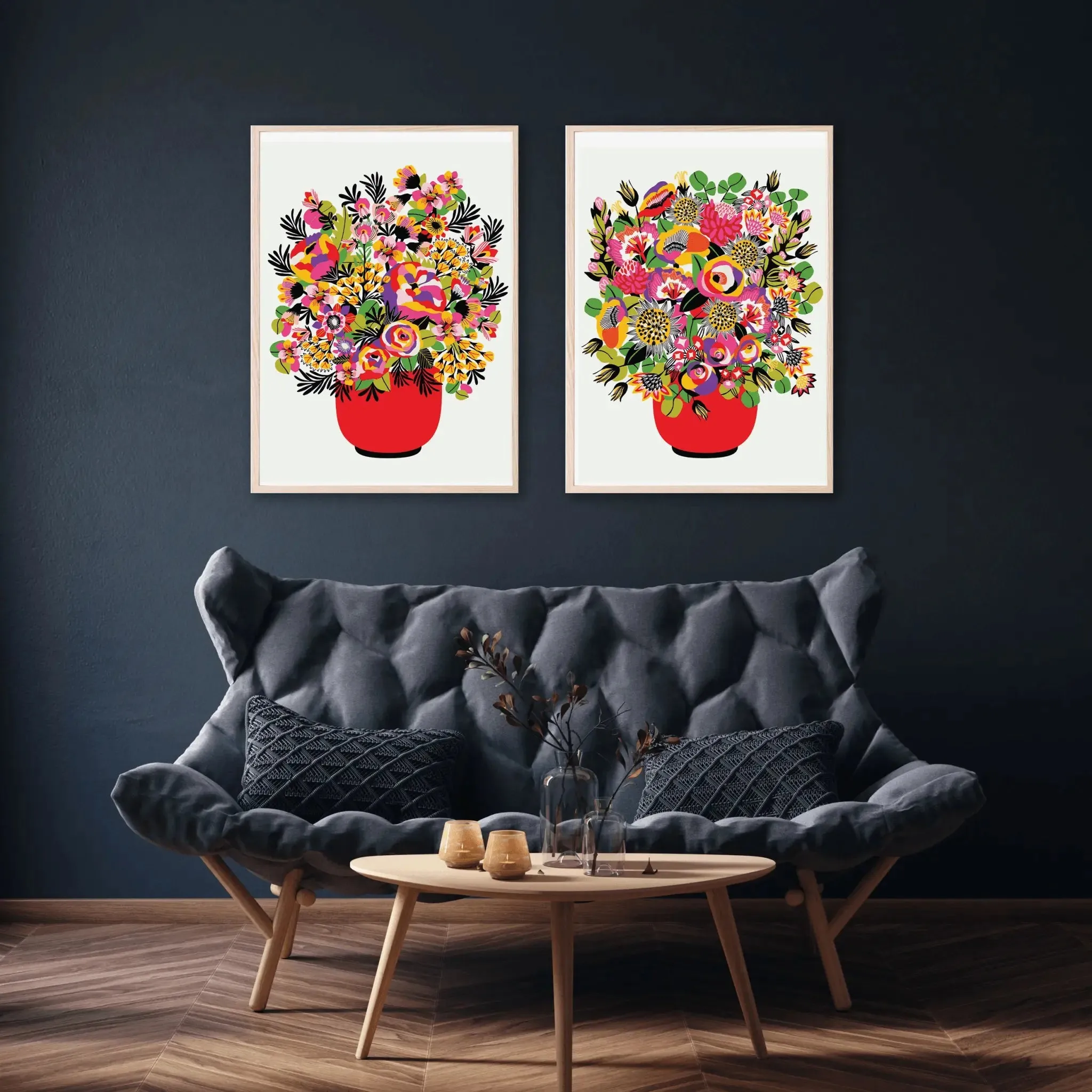 Colour Pop Modern Flower Wall Art Prints