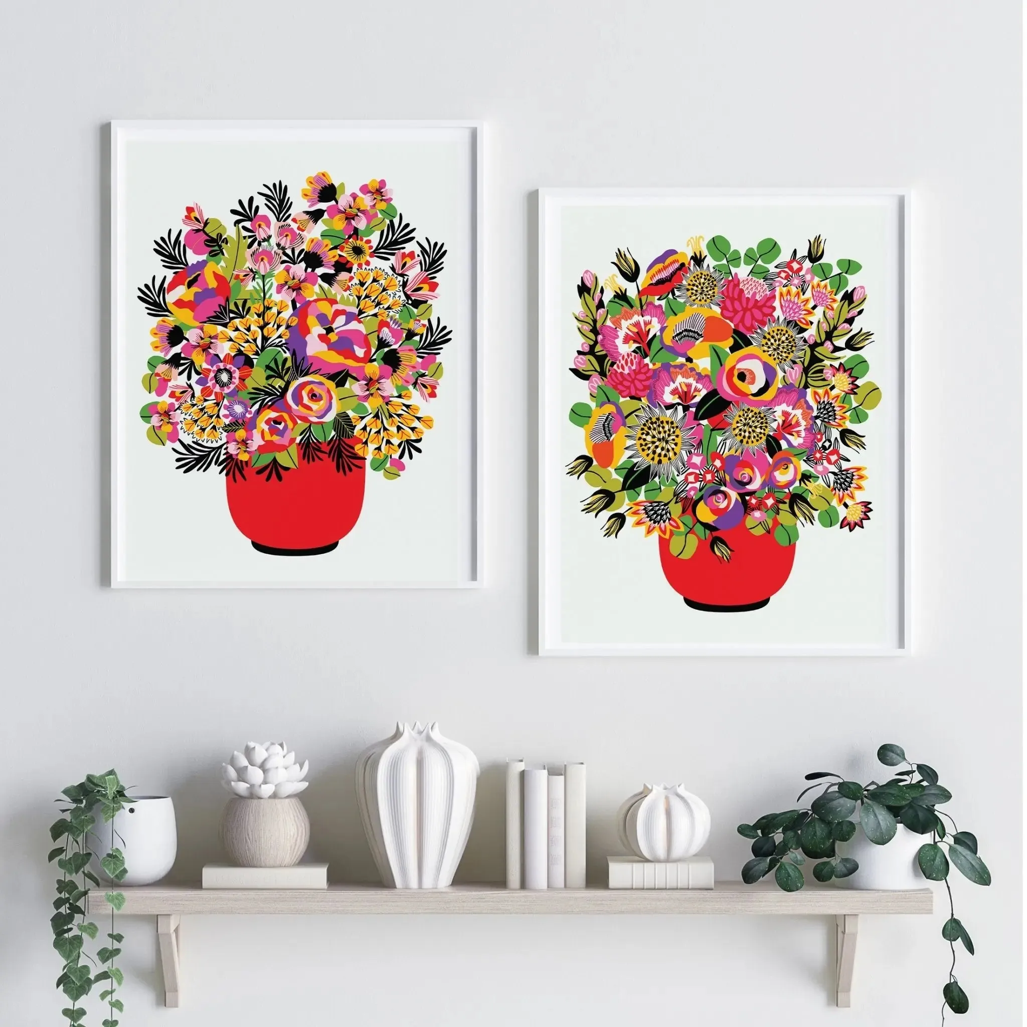 Colour Pop Modern Flower Wall Art Prints