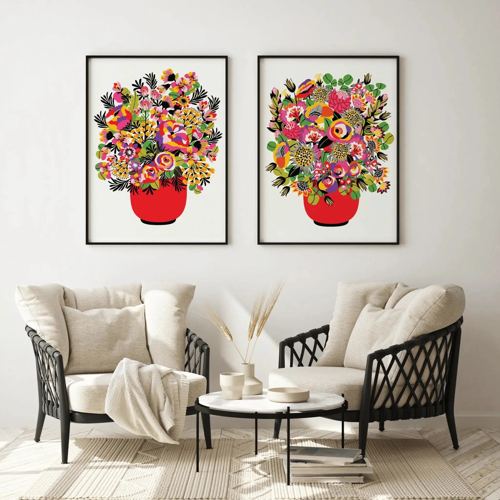 Colour Pop Modern Flower Wall Art Prints