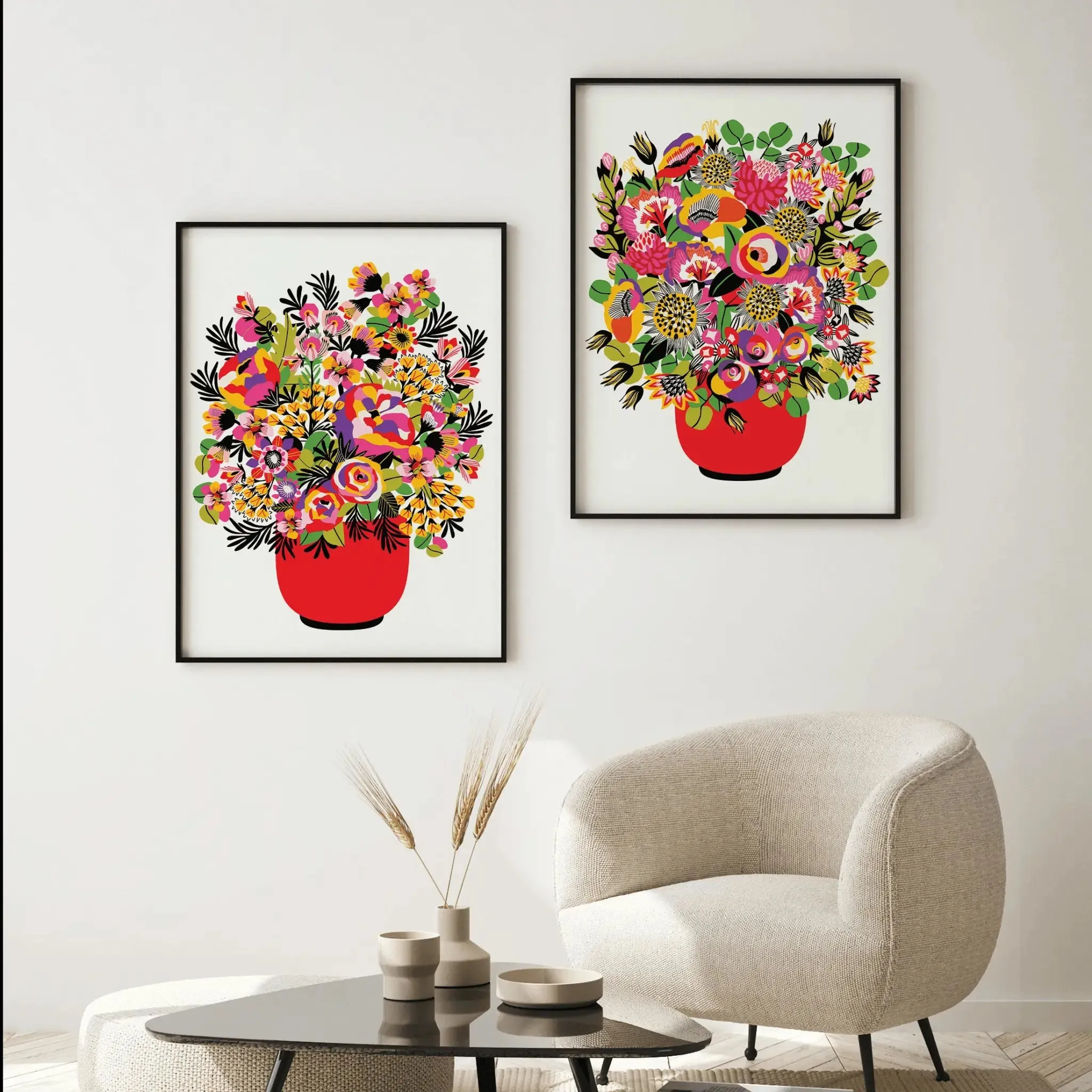 Colour Pop Modern Flower Wall Art Prints