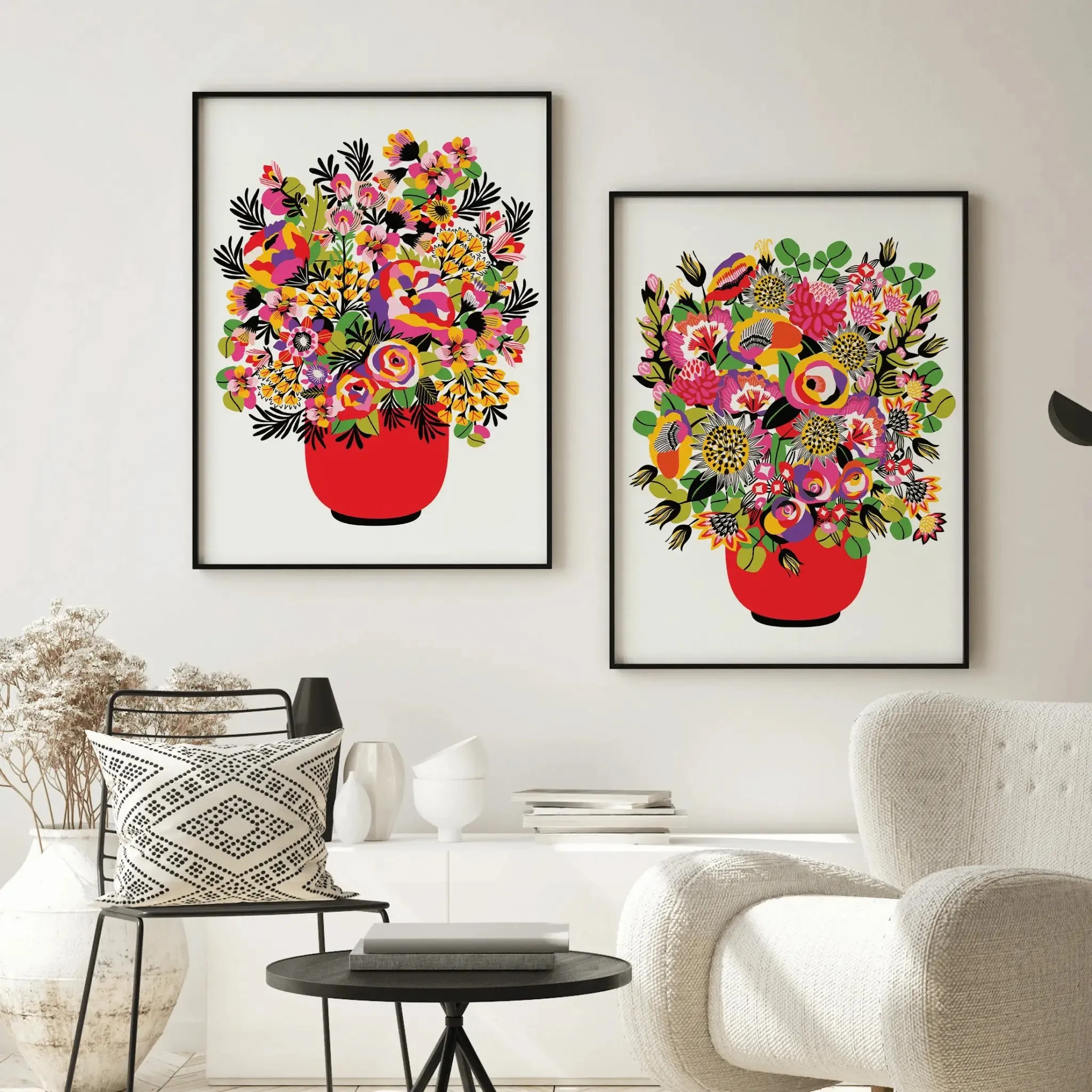 Colour Pop Modern Flower Wall Art Prints