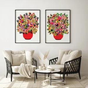 Colour Pop Modern Flower Wall Art Prints