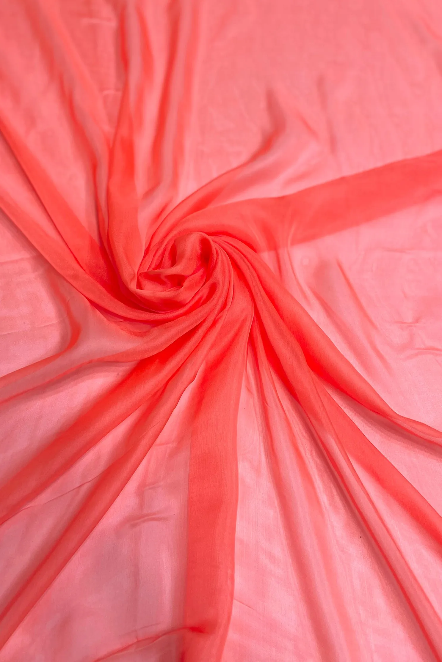 Coral Silk Chiffon