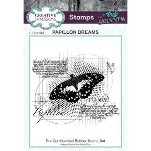 Creative Expressions 4.6"x 4" Rubber Stamp By Andy Skinner - Papillon Dreams*