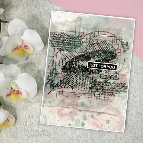 Creative Expressions 4.6"x 4" Rubber Stamp By Andy Skinner - Papillon Dreams*