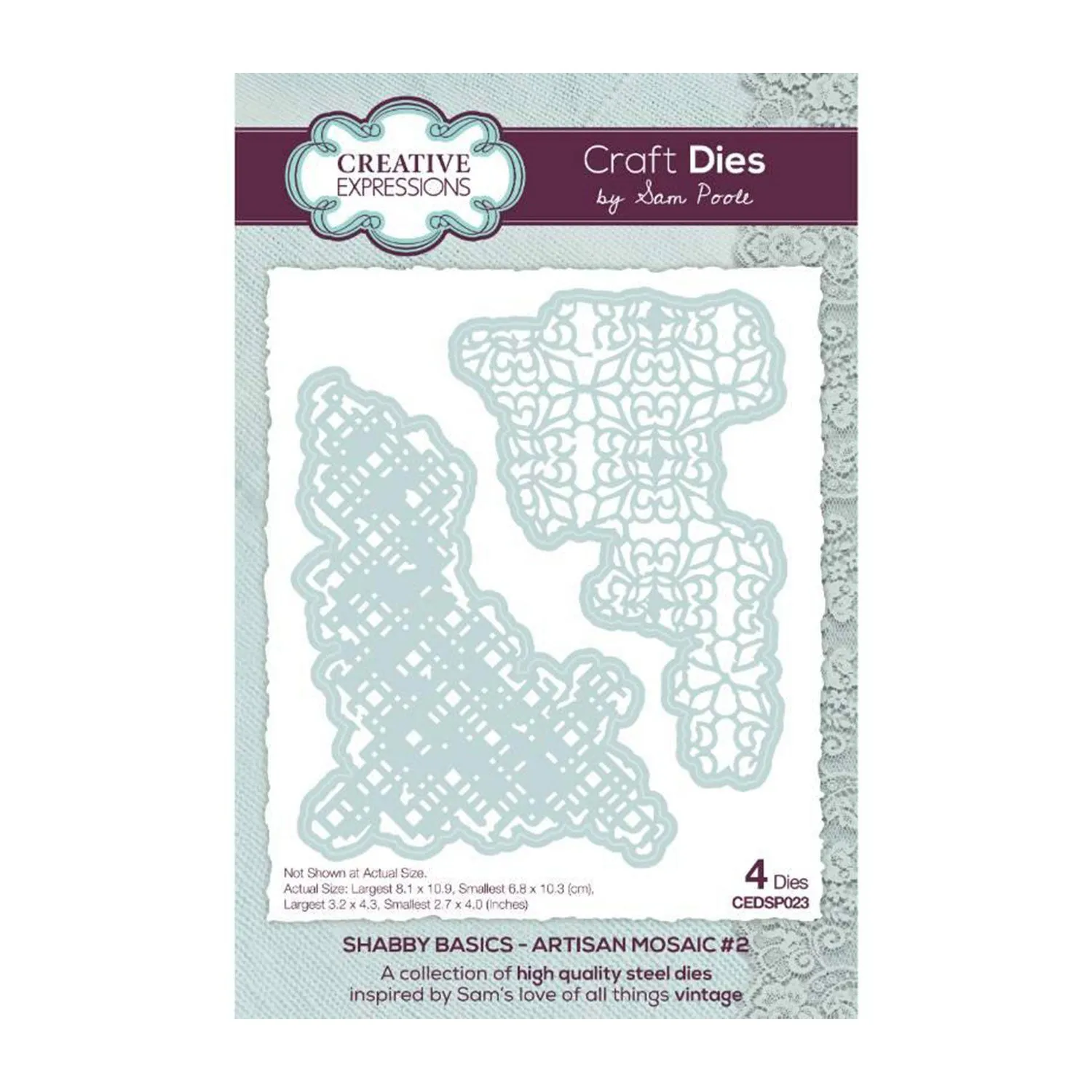 Creative Expressions Craft Dies By Sam Poole - Shabby Basics Collection - Artisan Mosaic #2*