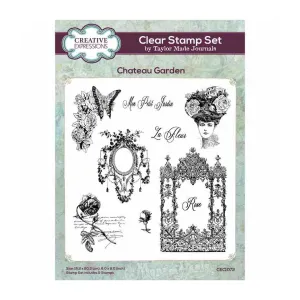 Creative Expressions Taylor Made Journals Clear Stamps 6"x 8" - Chateau Garden